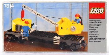 LEGO TRAIN: An original vintage Lego train set accompanying set No. 7814 Crane Wagon.