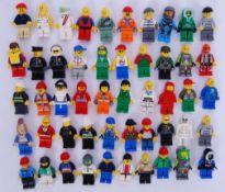 MINIFIGURES; A collection of 50x assorted Lego minifigures to include vintage, Movie, Police,