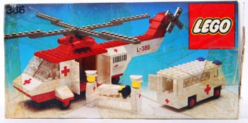 LEGO TOWN: An original vintage Lego Town set Air Ambulance 386. Within the original box.
