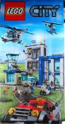 LEGO CITY BANNER: An original Lego advertising shop display large fabric banner depicting the Lego