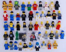 MINIFIGURES; A collection of 50x assorted Lego minifigures to include vintage, Series, Space,
