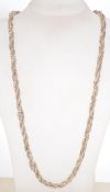A hallmarked 925 silver designer rope weave chain necklace. Hallmarked for Birmingham. Weight 81g.