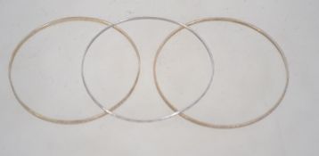 A group of three silver bangles, all three stamped 925,