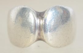 A modernist 925 silver ring by Georg Jensen. Marked Georg Jensen 925s Denmark 100. Size L.