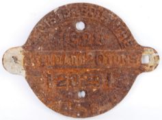 CAST IRON RAILWAY WAGON PLATE