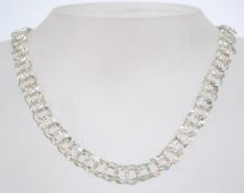 A hallmarked 925 silver twin hoop chain necklace.