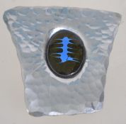 A modernist abstract white metal brooch with roller clasp. Measures 5cms.