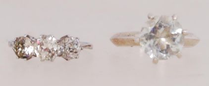 Two 925 silver dress rings, one marked STS 925 the other marked Silver.