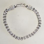 A heavy box chain bracelet with hook fastening. Unmarked but tests as silver.