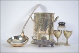 A collection of silver plated items to i