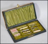 A late 19th century leather and brass ca