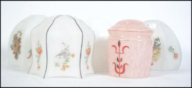 A collection of 1930's Art Deco glass li