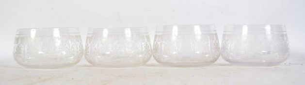 A set of 4 acid etched Aesthetic movemen