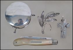 A collection of silver hallmarked items