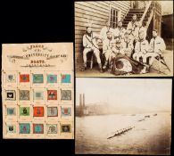 Decorative Victorian colour rowing print titled 