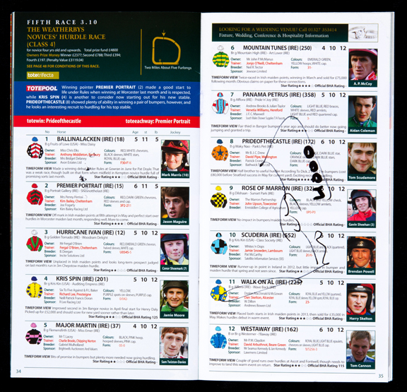 Tony McCoy signed 4,000th winner Towcester racecard,