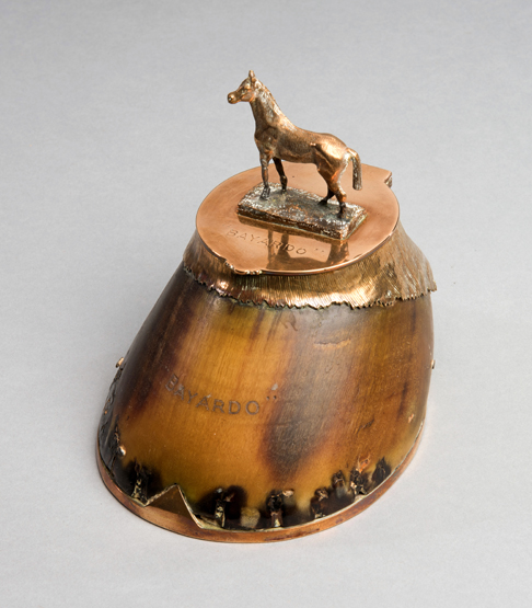 Hoof of the celebrated champion racehorse and stallion "Bayardo",