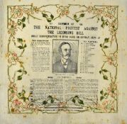 The National Protest Against The Licensing Bill Tissue Souvenir marking the great demonstration in