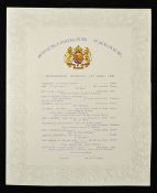 Royalty Opera at Buckingham Palace Programme dated 1881, an impressive programme giving details of