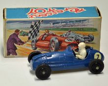 Crescent Toys Racing Car No. 1288  in original box, in blue with racing driver, good condition,
