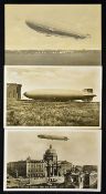 Aviation Postcard selection 1930 Hindenburg LZ 129 Zeppelin photocard t/w 1930 LZ127 Zeppelin over