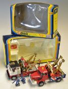 Corgi Major Berliet Wrecker Truck No. 1144 in red and blue with original box and towing sling,