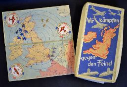German War Board Game c1940s a scarce boxed board game entitled 'Wir Kampfen gegen den Feind' We