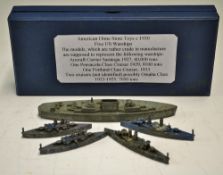 American Dime Store Toys c1930s US Warship models the models that are rather crude in manufacture