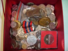 Assorted Selection of Coins British and foreign, some medallions, Queen Elizabeth II Silver