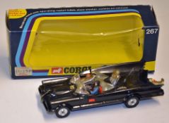 Corgi BATMOBILE Rocket Firing No. 267 black with Robin (both figures), in original box, includes