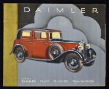 Automotive 'Daimler' Luxury Car Catalogue 1933 Illustrated in beautiful multi-coloured printing