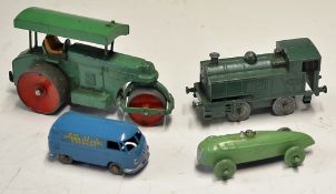 Selection of Toys to include Crescent Streamlined Racing Car green paint, 2 3/4