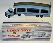 Dinky Bedford Pullmore Car Transporter No.582 light blue cab and trailer with 