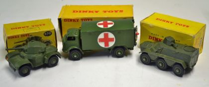 Dinky Toys 3x Military Vehicles to consist of Armoured Car No.670, Armoured Personal Carrier No.