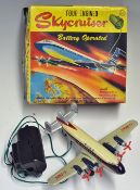 Louis Marx Skycruiser Battery Operated Four Engined with revolving propellers in original box,