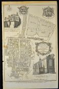 London Antiquarian Maps c1755 in varying sizes, largest measuring 50 x 42cm approx., depicting