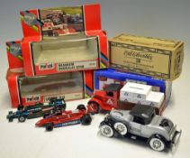 Small Selection of Diecast to consist of Polistil racing cars, an ERTL 1931, Hawk Eye Crate Bank and