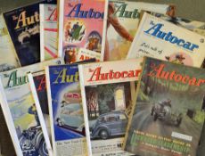Quantity of 'The Autocar Magazine' 1947 onwards many with protective strips to spine, ready to bind,