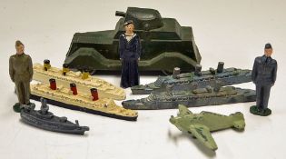 Selection of c1930/40 Servicemen Lead figures and Toys to include Army, Navy and Airforce all