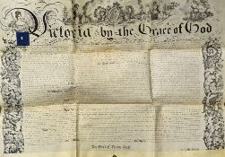 Cheshire Queen Victoria 1843 Grant of Patent 1843 for 14 years to John Bushby Gibson of Nantwich