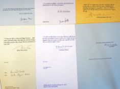 Autograph Assorted Selection of signed personal quotes to include Geoffrey Howe, MP, Jeremy