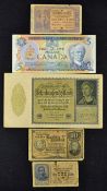 Selection of Foreign Bank Notes to include Reichsbanknote 10000 Mark dated 1922, Republica Argentina