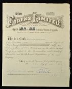 Great Britain Fodens Ltd Share Certificate for 55 shares dated 1955, ornate title GVF. Truck & bus