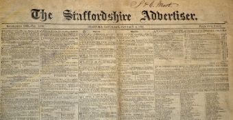 Newspaper The Staffordshire Advertiser Stafford Saturday January 4th 1851 to Friday December 24