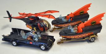Corgi BATMOBILE Rocket Firing black with Robin (both figures), without box, has crack to Robin