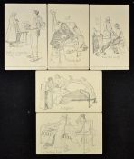 Postcards 1916 The 'Bliss' including No 1-5, black and white, published Cambridge by WP Spalding,