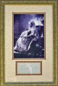 Royalty HM Queen Victoria signed print display signed below the print in ink, mounted, framed and