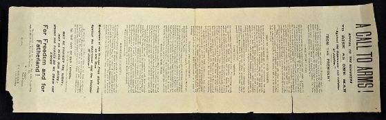 South Africa Orange Free State Declarations of War Poster 1899 dated 11th October Entitled 