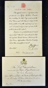Royal 'Afternoon Party' Invitation from Their Majesties King George VI and Queen Elizabeth 1946