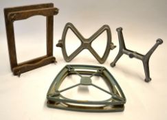4x various patent alloy and wooden racket presses to incl Wrights Patent 